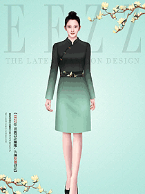 原創(chuàng)設(shè)計四星級酒店素雅中餐服務(wù)員制服設(shè)計圖