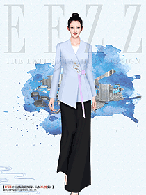 中國(guó)傳統(tǒng)文化酒店餐飲員工長(zhǎng)裙制服設(shè)計(jì)方案原創(chuàng)作品