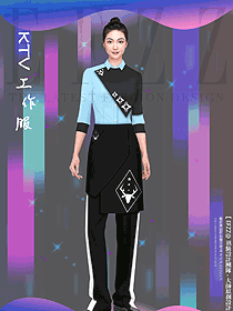酒吧ktv工作服馬甲長袖夜總會服務(wù)員拼色制服