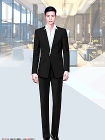 時尚度假酒店前臺男經(jīng)理西裝套裝設計圖