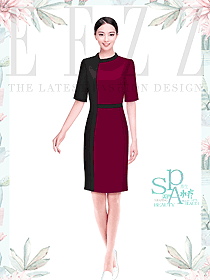 spa美容院會所前臺工作人員服裝定制設(shè)計(jì)案例