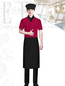 酒店廚師制服定制設(shè)計圖紫色款