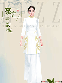 水療會所茶藝師服裝定制設(shè)計效果圖