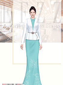 酒店工作服秋冬裝迎賓大衣冬裝呢子女門童迎賓咨客禮儀服設(shè)計