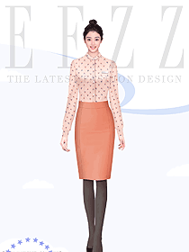 空姐制服職業(yè)套裝播音主持藝考服裝韓版長袖氣質(zhì)空乘面試花襯衫設(shè)計