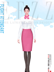 空姐制服立領長袖襯衫服裝設計原創(chuàng)作品圖