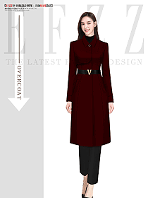 酒紅色風(fēng)衣外套女春秋新款韓系中長(zhǎng)款高級(jí)感大衣英倫風(fēng)設(shè)計(jì)