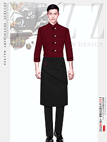 餐飲工作服長(zhǎng)袖中式餐廳飯店火鍋店員工制服定制設(shè)計(jì)