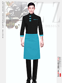 酒店飯店餐廳燒烤店圍裙工裝制服定制設(shè)計款