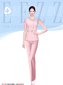 甜美粉色時(shí)尚醫(yī)護(hù)制服短袖夏裝設(shè)計(jì)圖