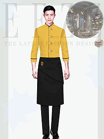 高檔酒店服務(wù)員工作服男款夏季短袖制服定制款