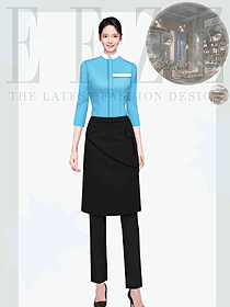 高檔酒店服務(wù)員工作服女款夏季裙裝制服工裝設(shè)計(jì)圖