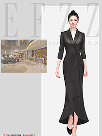 五星級酒店前廳大堂工作人員制服原創(chuàng)設計圖