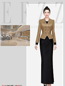 職業(yè)裝套裝女氣質(zhì)高端酒店前臺(tái)接待制服工衣設(shè)計(jì)圖