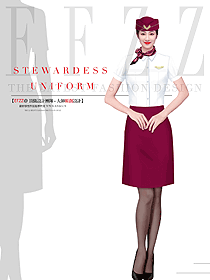 航空地勤空姐短袖襯衫制服設計效果圖