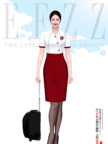 氣質(zhì)收腰會(huì)務(wù)禮儀接待珠寶店教師空姐工作服套裝