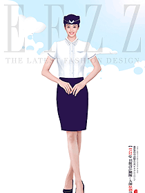 空乘藝考面試正裝空姐制服短袖白色襯衫款職業(yè)裝設(shè)計(jì)