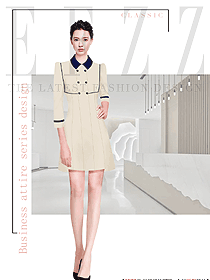 高端正式場合連衣裙套裝氣質職業(yè)裝工作服裙子設計