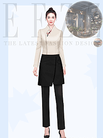 夏季江南水鄉(xiāng)風(fēng)格中式餐飲餐廳女服務(wù)員服裝設(shè)計(jì)圖