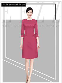 辦公前臺(tái)文員通用女員工連衣裙款職業(yè)裝設(shè)計(jì)圖
