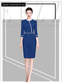 藍(lán)色冷淡風(fēng)夏天法式風(fēng)格連衣裙職場女裝設(shè)計(jì)圖