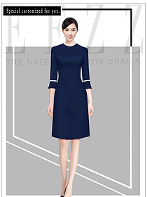 品牌高檔女裝藏藍(lán)色時(shí)髦洋氣感女裝連衣裙設(shè)計(jì)圖