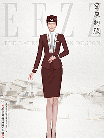 中國空姐制服設(shè)計效果如圖