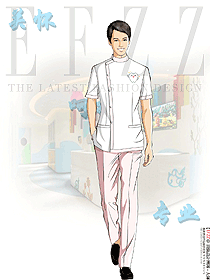 兒童醫(yī)院前臺大堂護工制服定制設(shè)計效果圖