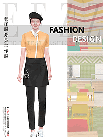 甜點飲品服務(wù)員工作服夏季定制款設(shè)計