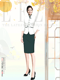 原創(chuàng)設(shè)計(jì)中式酒店大堂女服務(wù)員制服定制圖