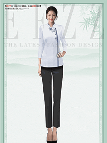 酒店中式時(shí)尚餐飲服務(wù)生服裝定做設(shè)計(jì)效果圖