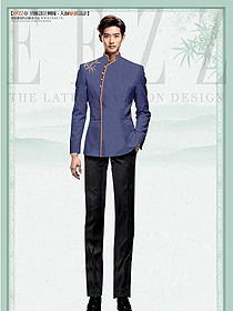 國族特色中式酒店餐廳服務(wù)員制服設(shè)計(jì)方案效果圖