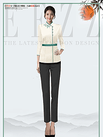 度假酒店服務員工作服秋冬裝女款長袖制服方案
