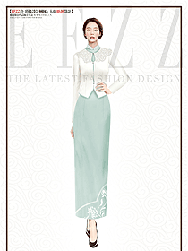 長款復(fù)古酒店迎賓制服校慶頒獎服裝定制設(shè)計圖