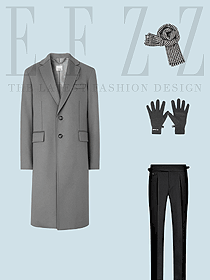 休閑淺灰色羊毛呢子外套秋冬款大衣職業(yè)裝設計