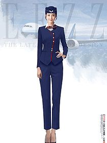 春秋款職業(yè)修身空姐服珠寶店褲子套裝定制設(shè)計(jì)