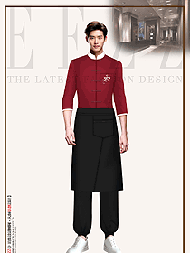 餐廳飯店收銀燒烤快餐火鍋店男服務(wù)員工作服定制