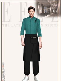 超市飯店奶茶快餐燒烤烤肉火鍋店服務(wù)員制服設(shè)計