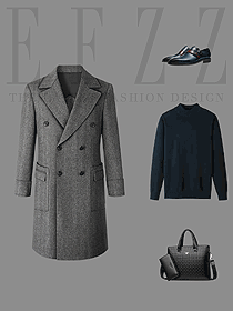 秋冬新款翻領(lǐng)100%純羊毛大衣平面方案