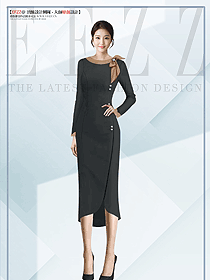 新款女春秋黑色氣質(zhì)時尚收腰顯瘦法式赫本風西服裙