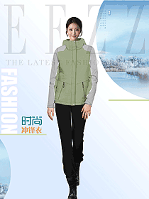 洋氣休閑連帽加絨外套登山服夾克上衣定制設(shè)計款