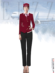 紅色空乘新款高端春秋裝案場(chǎng)售樓部工作服職業(yè)裝設(shè)計(jì)