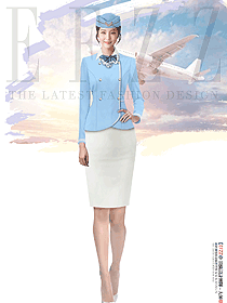 寶藍色空姐制服珠寶店金店柜臺職業(yè)裝修身工作服