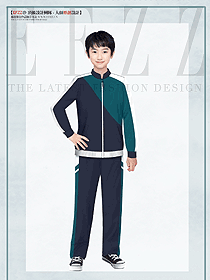 小學(xué)生新款純棉家長(zhǎng)定制秋冬款拉鏈兒童藍(lán)綠校服套裝