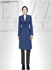 秋冬呢子大衣職業(yè)工作服外套男女同款修身單排扣