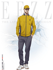 秋季新防風(fēng)翻領(lǐng)字母印花工裝風(fēng)外套手繪服裝設(shè)計(jì)