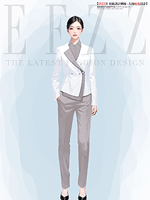 珍珠白女裝純色通勤百搭氣質(zhì)西裝手繪設(shè)計