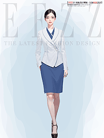 純白色西裝外套經(jīng)理店長職業(yè)裝手繪服裝設(shè)計定制款