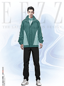 沖鋒防風(fēng)三合一外套連帽男式上衣戶外運(yùn)動(dòng)外套手繪設(shè)計(jì)