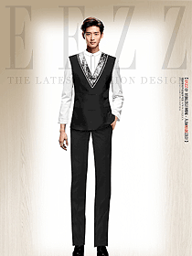 秋冬長袖酒店餐飲服務(wù)員工作服定制款設(shè)計方案